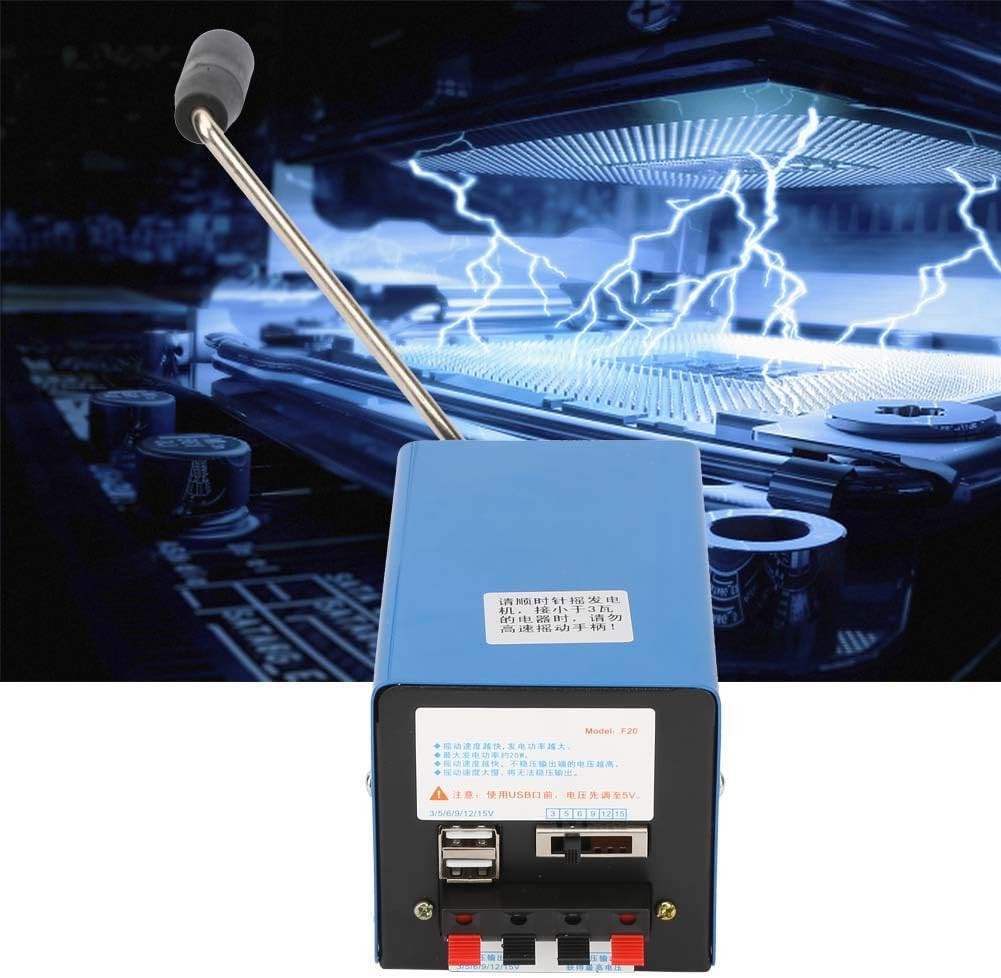 Portable Hand Crank Generator, High Power 20W USB Charging Dynamo with Emergency
