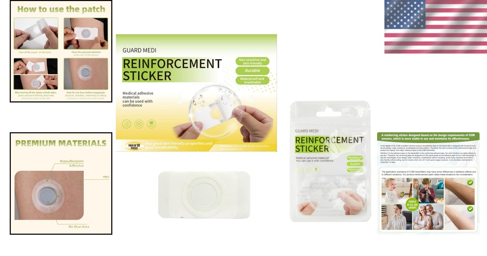 Guard Medi Waterproof & Sweatproof Adhesive Patches for Freestyle Libre 3 – 20ct