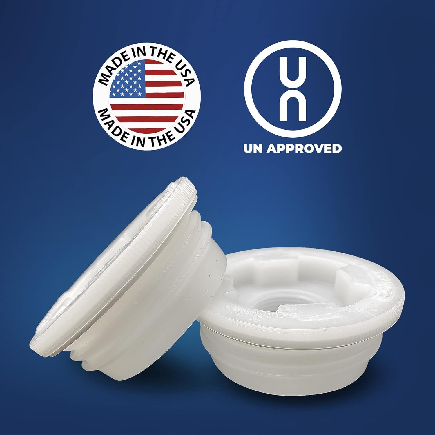 2 Pack Bung Caps Off White Compatible With 15G 30G 55G Drums Made In Usa