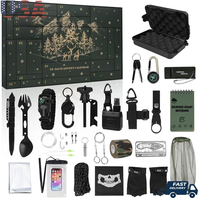 Survival Advent Calendar Outdoor Gear Emergency Tools Adventure Kit New
