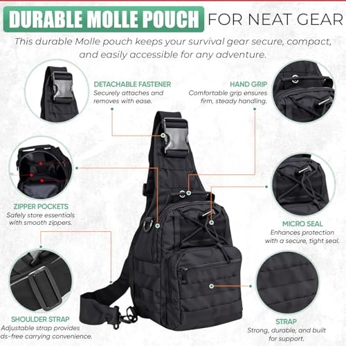 Survival Kit – All-in-One Survival Gear and Supplies for Black (Oxford Fabric)