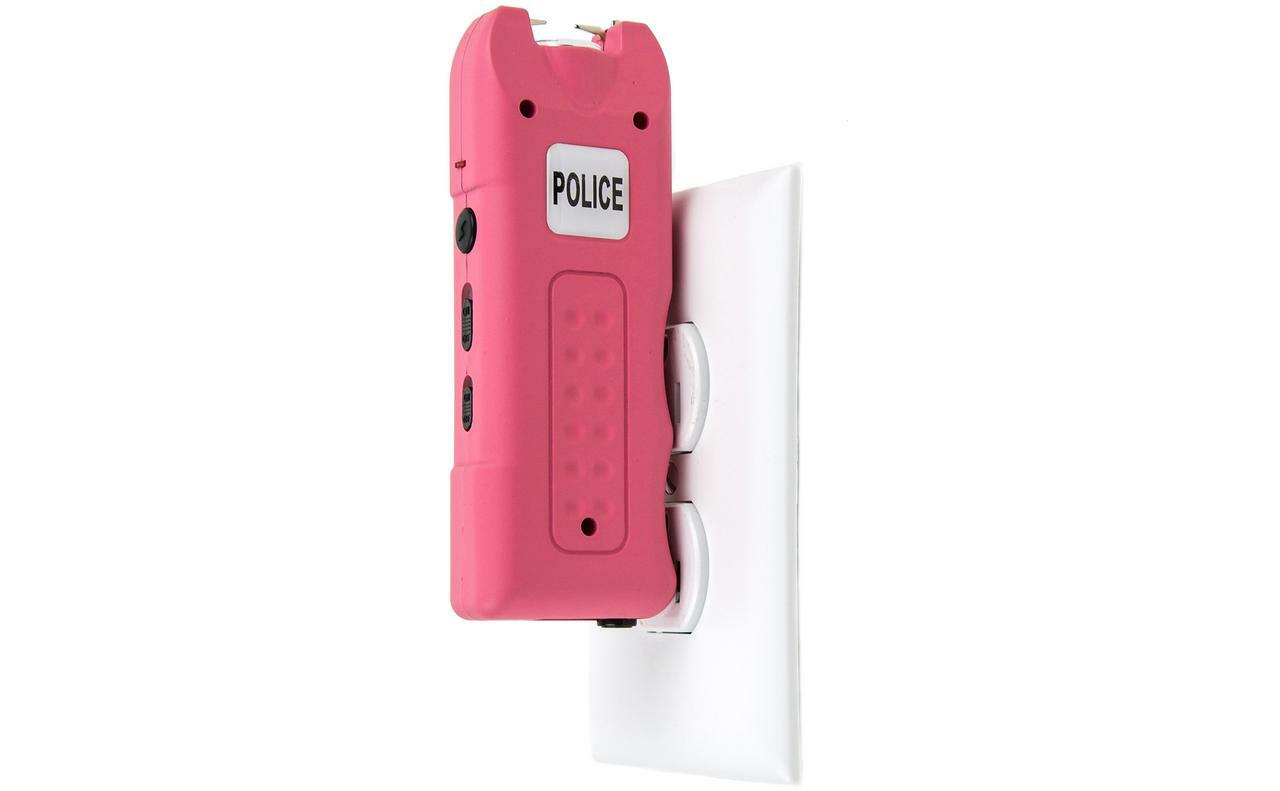 POLICE Stun Gun 628-700 BV Rechargeable LED Flashlight Siren Alarm Pink