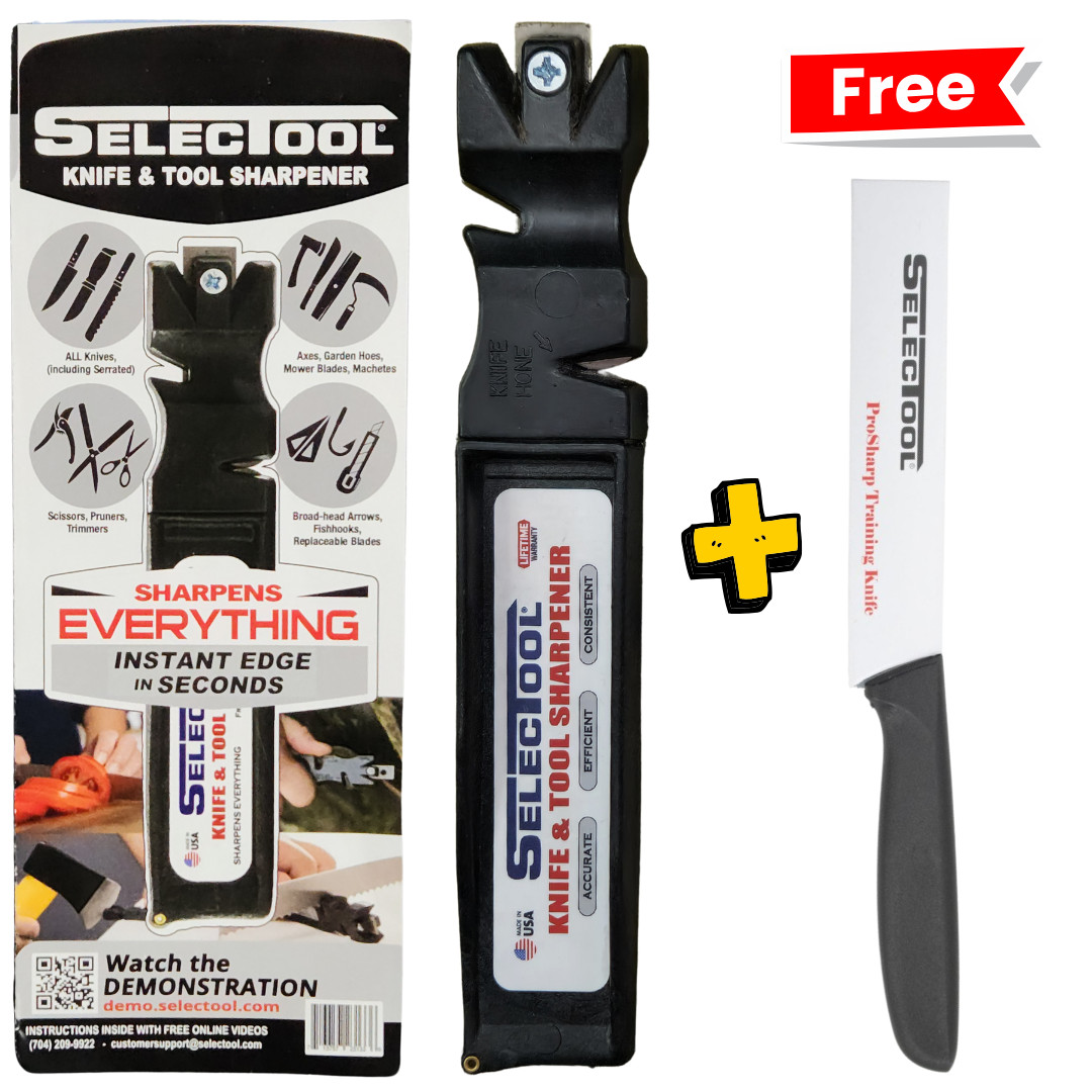 4-in-1 Knife Sharpener Kit + Training Knife & Non-Slip Mat SELECTOOL