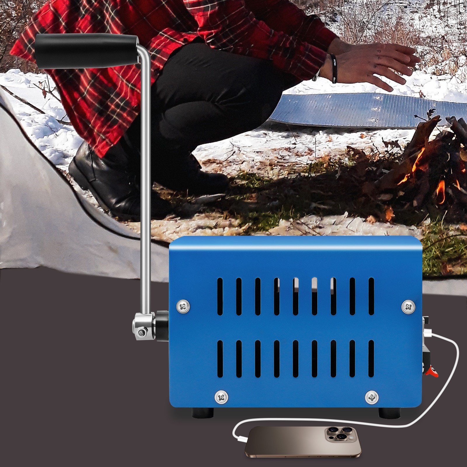 Camping Manual Crank Generator USB Hand Crank Emergency Dynamo Charger Generator