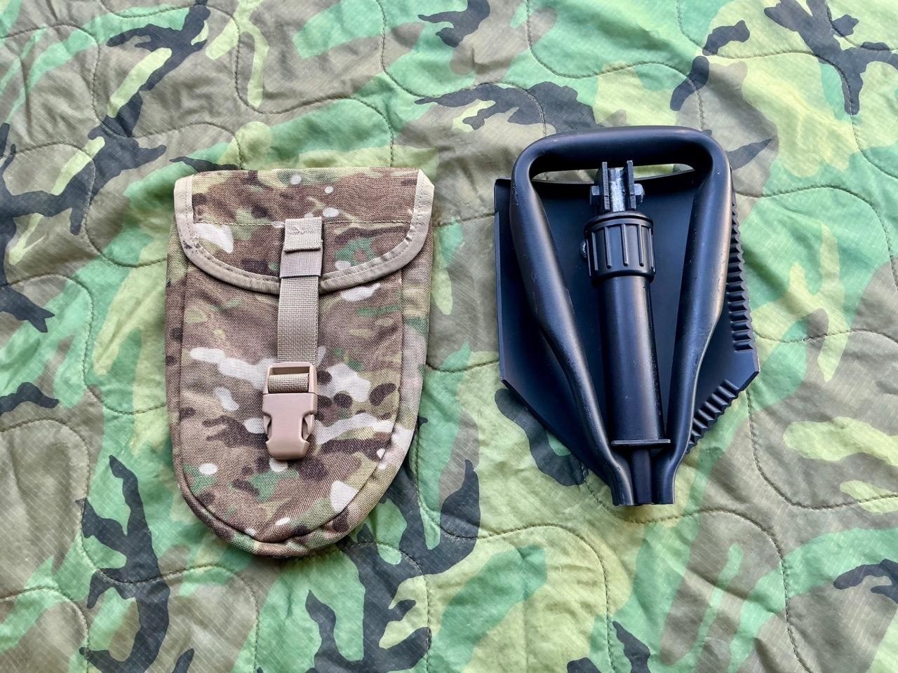 2011 Army Military Surplus Entrenching E Tool Shovel & Multicam Pouch Carrier GI