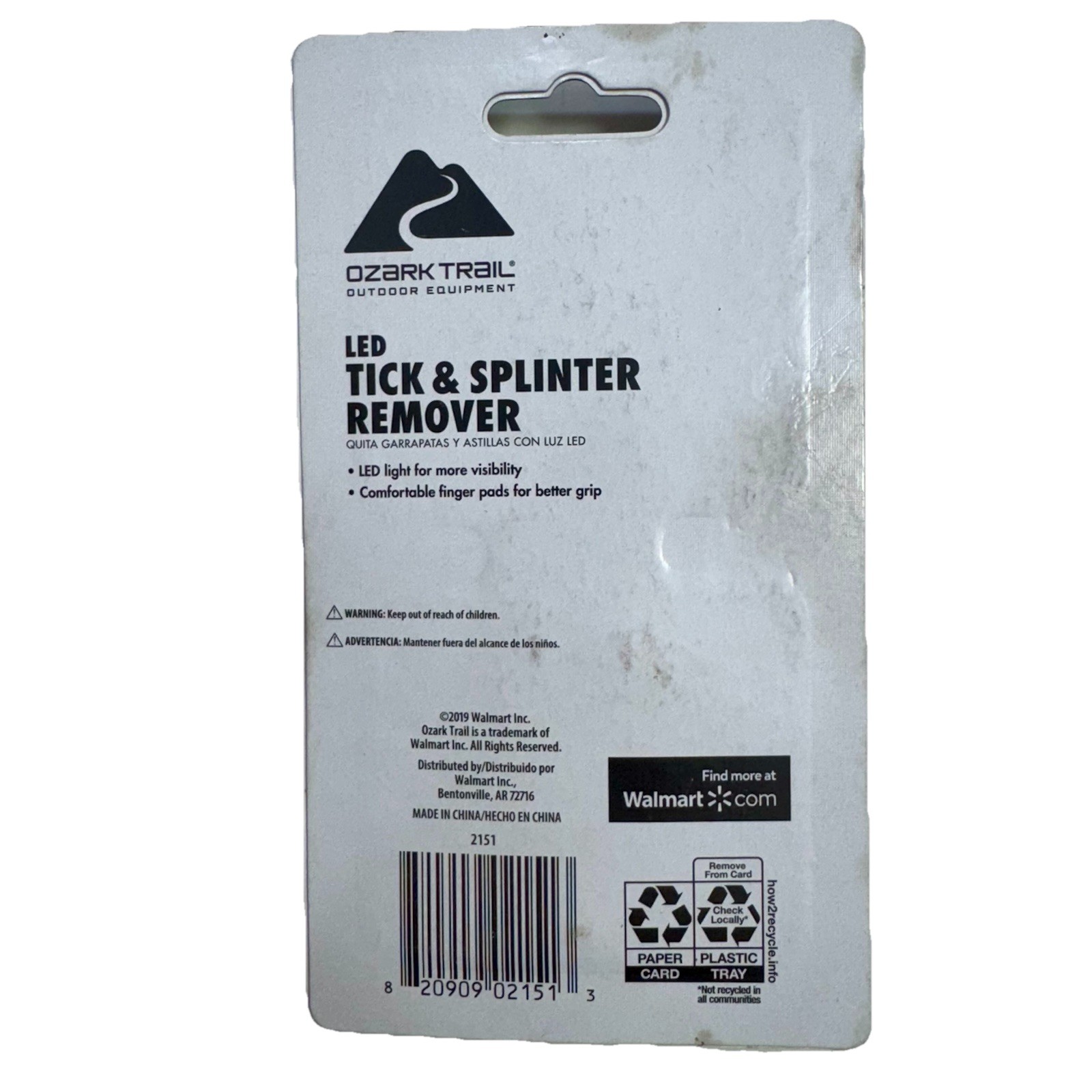 Ozark Trail LED Tick & Splinter Remover with Comfortable Finger Pads