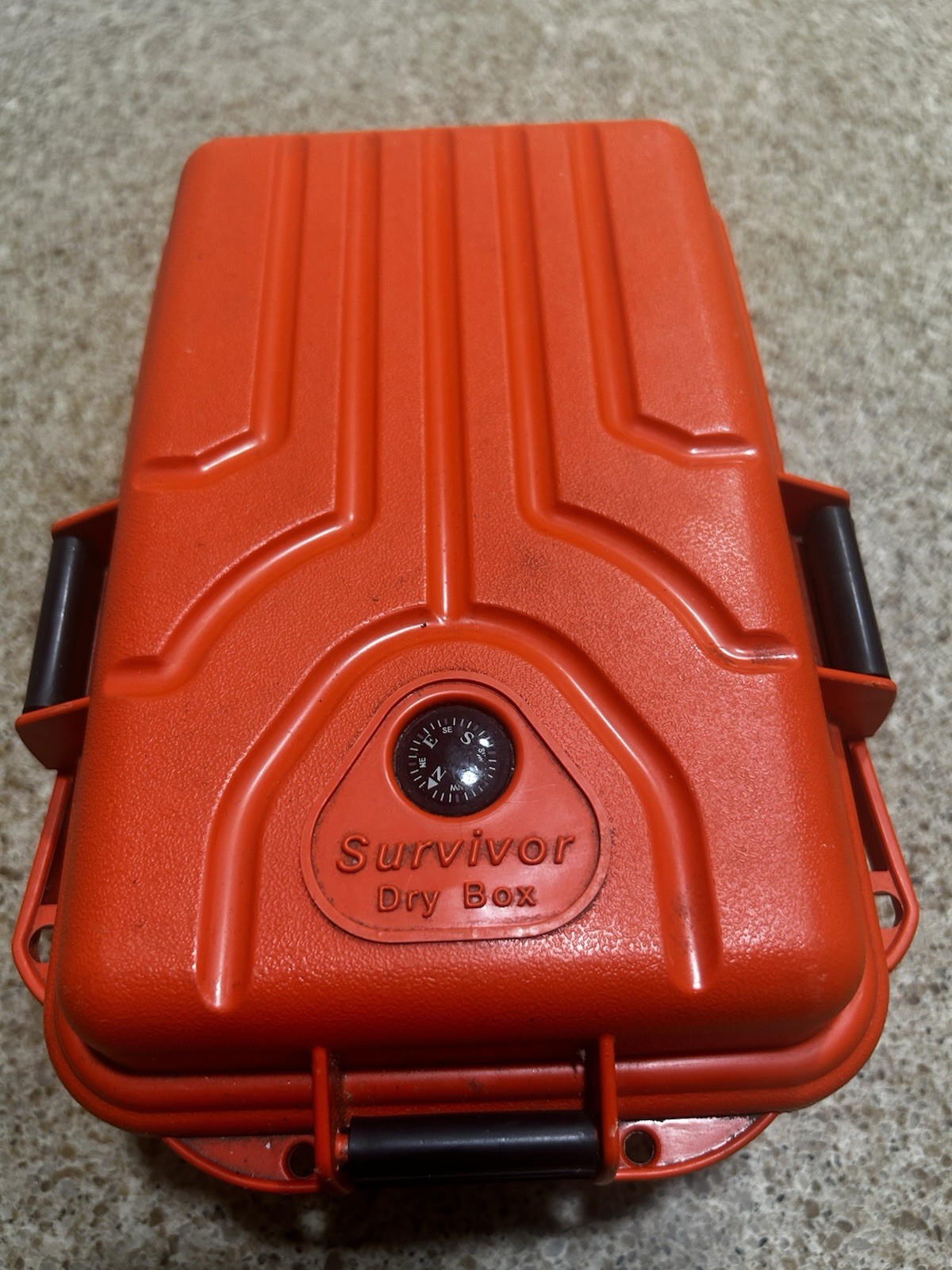 Survivor Dry Box Orange with O-Ring Seal Built in Compass Travel Camping Fishing
