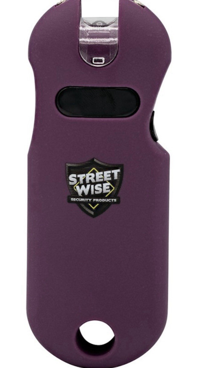 SMART POLICE WOMEN MINI Stun Gun Flashlight QUICK RELEASE KEYRING battery meter