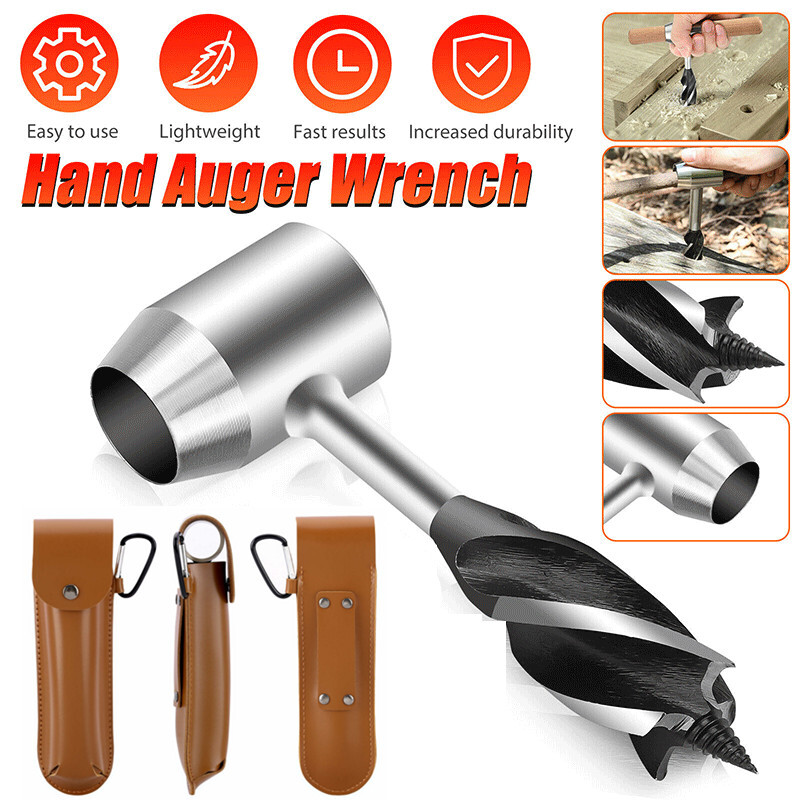 Manual Hand Auger Wrench Tool Outdoor Survival Wood Drill Kit for Bushcraft Tool