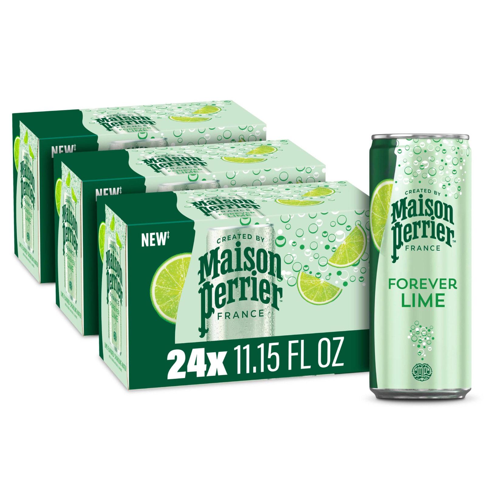 Forever Lime Flavored Sparkling Water, 11.15 Fl Oz Cans, 8 Count, 3 Pack