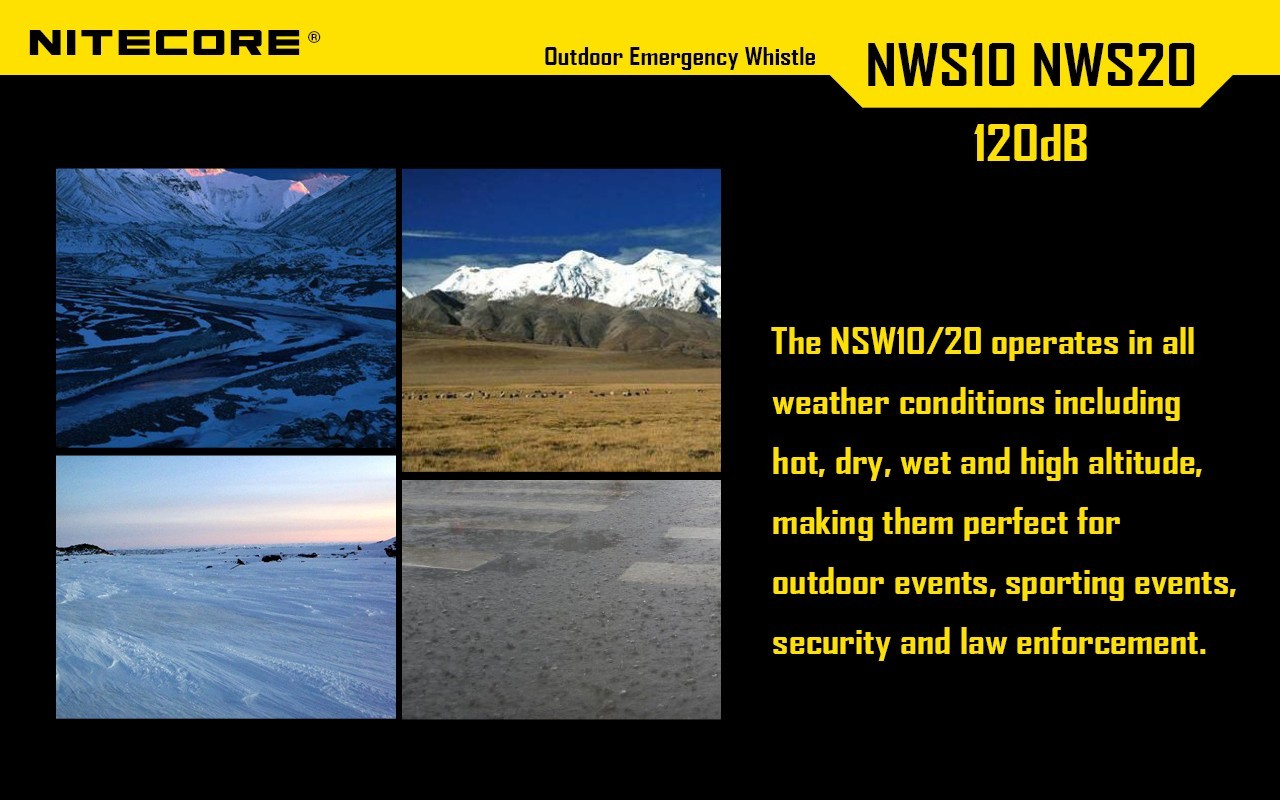 Nitecore NWS10 Outdoor Emergency Whistle TC4 Titanium Alloy Survival SOS 120db