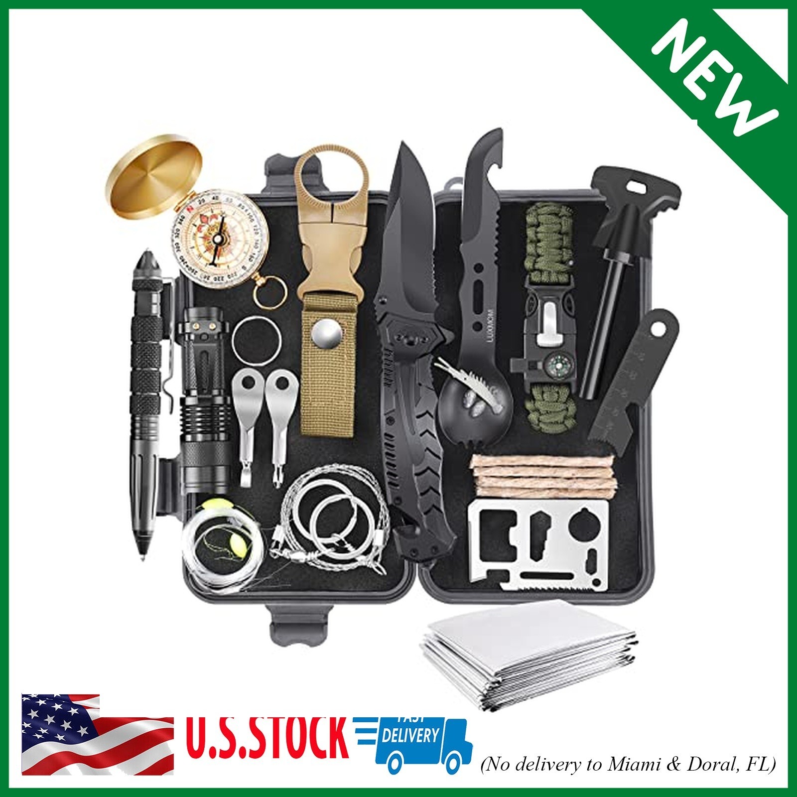 Gifts for Men Dad Husband Teenage Boy, Survival Kit 28 in 1, Survival Gear Tool