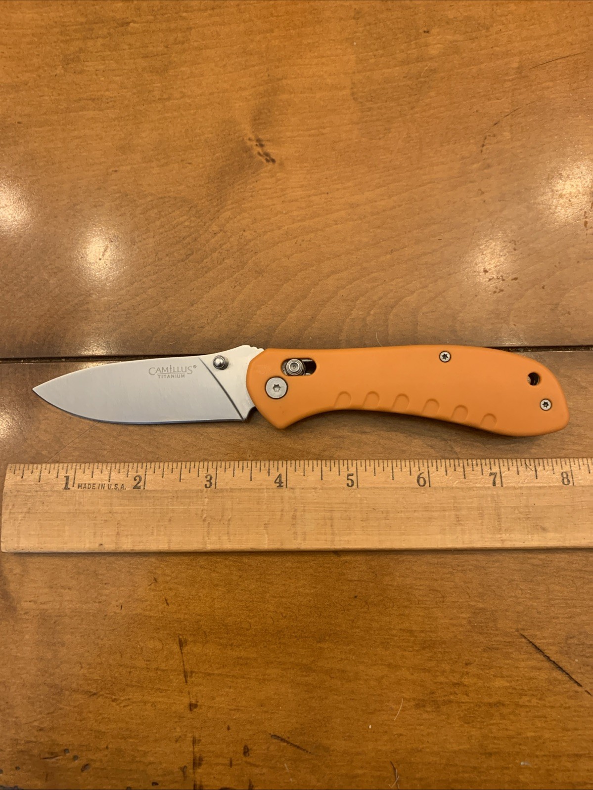 Camillus Titanium Cross Bar Folding Knife Hi Vis Orange