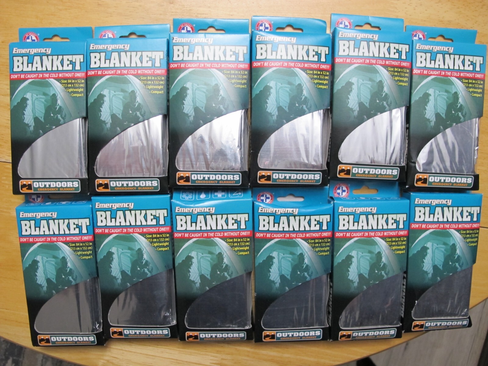 12 PACK 82 x 54 Emergency Mylar Blanket Camping Hiking Reflective FREE SHIPPING
