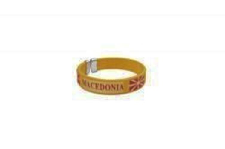 Macedonia Yellow Country Flag Flexible Adult C Bracelet Wristband… 2.5 Inches