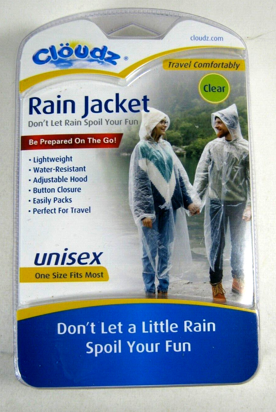 Cloudz Clear Rain Jacket Unisex Men’s Women’s One Size Fits Most