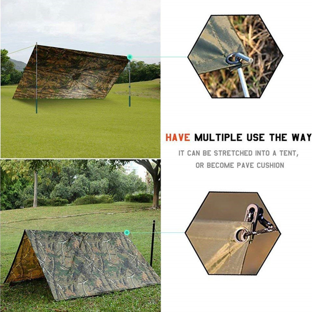 Waterproof RipStop Hooded Rain Poncho Outdoor Multi-Use Camping Hiking