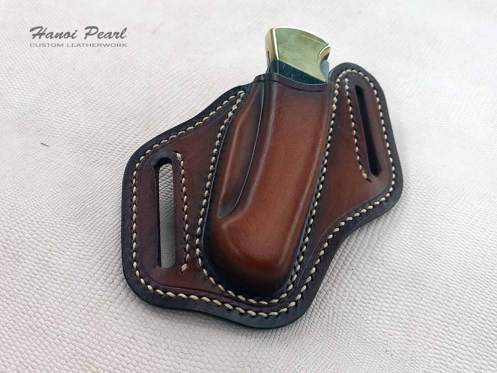 Buck 112 Custom Sheath | Strong-side 45 Degree Canted Leather Sheath