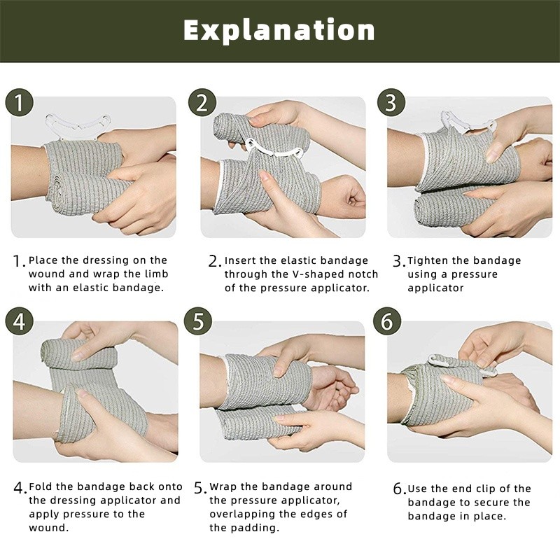 Outdoor First Aid Supplies Camping Tactical Bandage Training Medical Kit