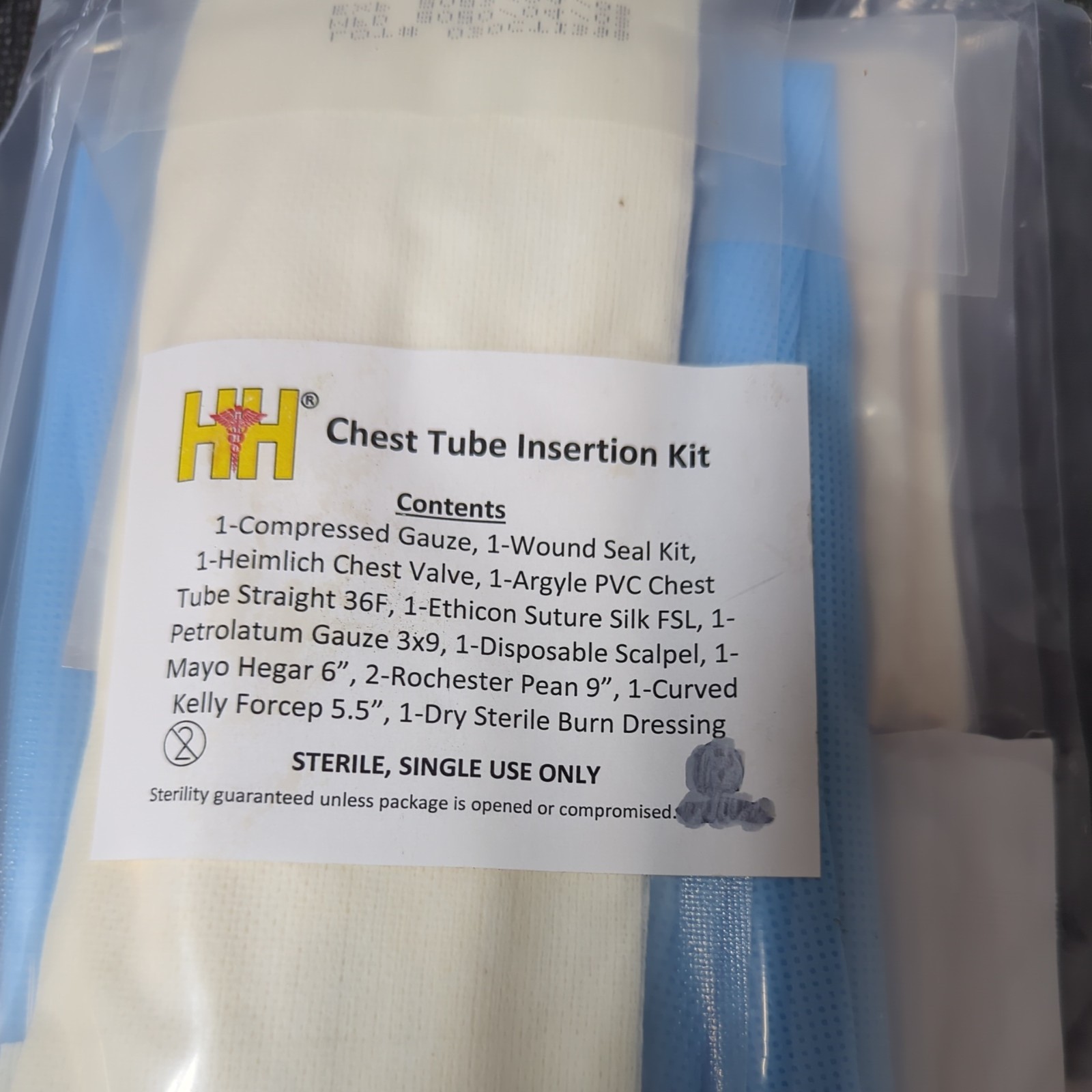 H&H Emergency Chest Tube Insertion Kit Exp: Apr 2023
