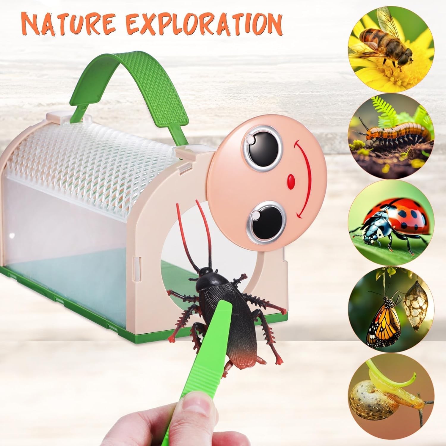 Insect Catcher Set for Kids, Insect Observation Box with Carry Handle and a…