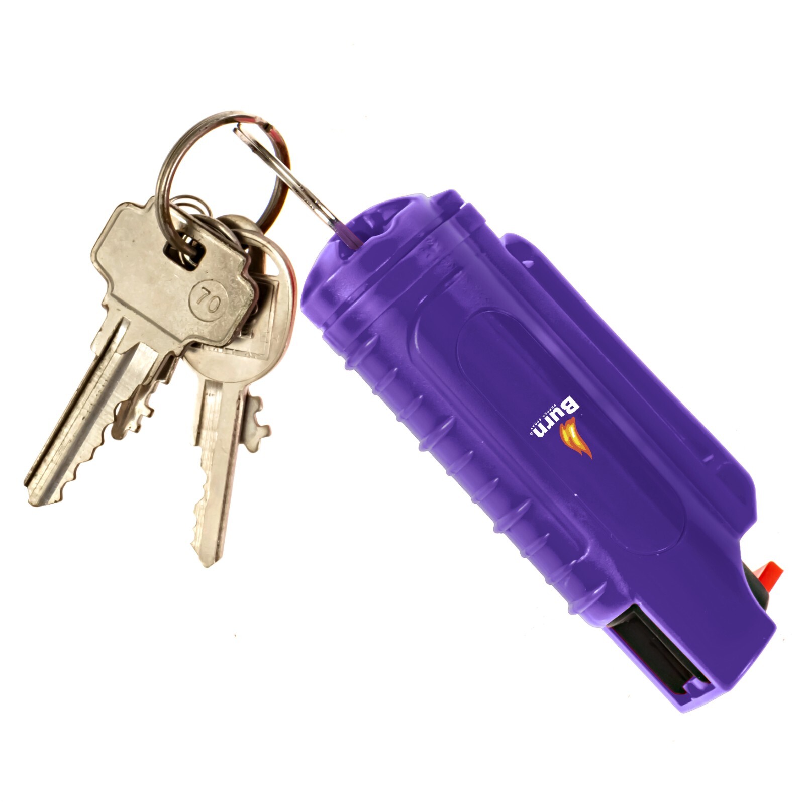 BURN Keychain Pepper spray Self Defense – 1 Pack .50oz Purple