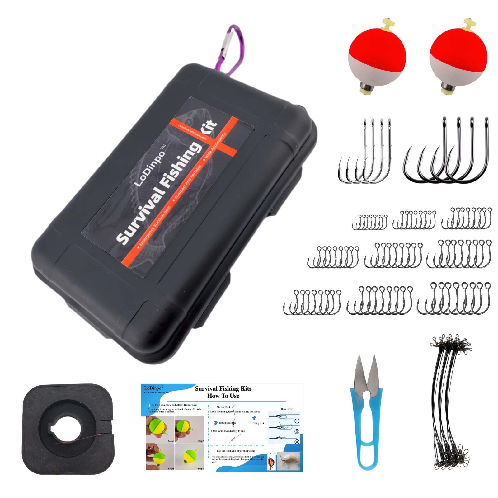 Survival Fishing Kit Pocket-Sized Emergency Tackle Box for Outdoor Adventure