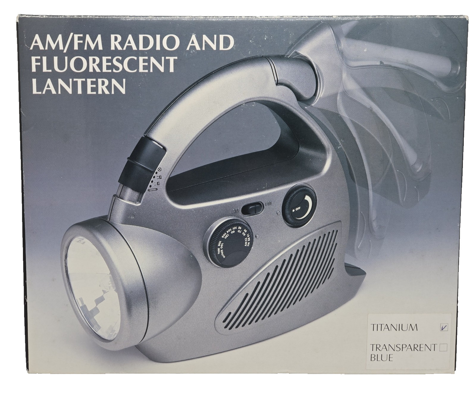 AM/FM Radio & Fluorescent Lantern New In Box w/Spotlight Siren Alarm Table Lamp