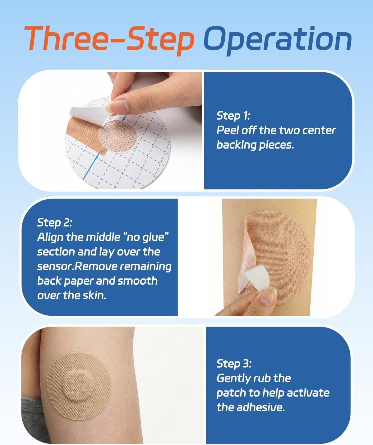 Freestyle Libre 3/Libre 3 Plus Sensor Covers, 24-Pack CGM Adhesive Patches, U…