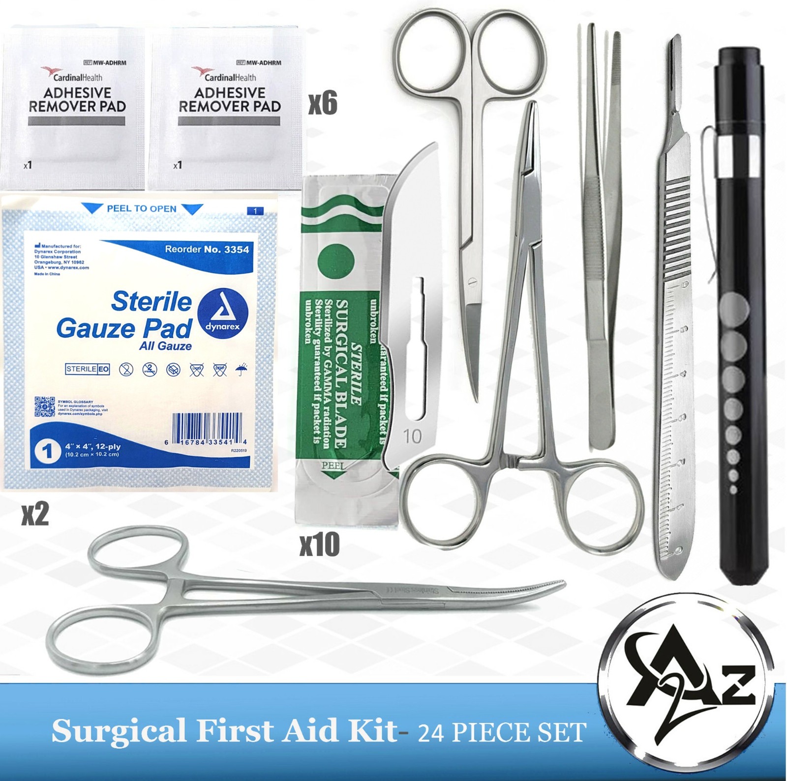 Emergency Medical Trauma First Aid Kit Wound Dressing REFILL – 24 Pcs