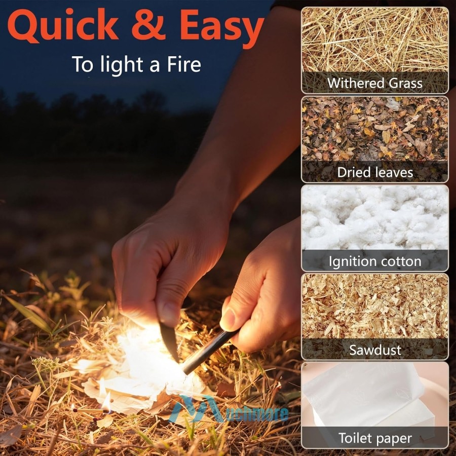 Portable Outdoor Flint Steel Magnesium Striker Ferro Rod Survival Fire Starter