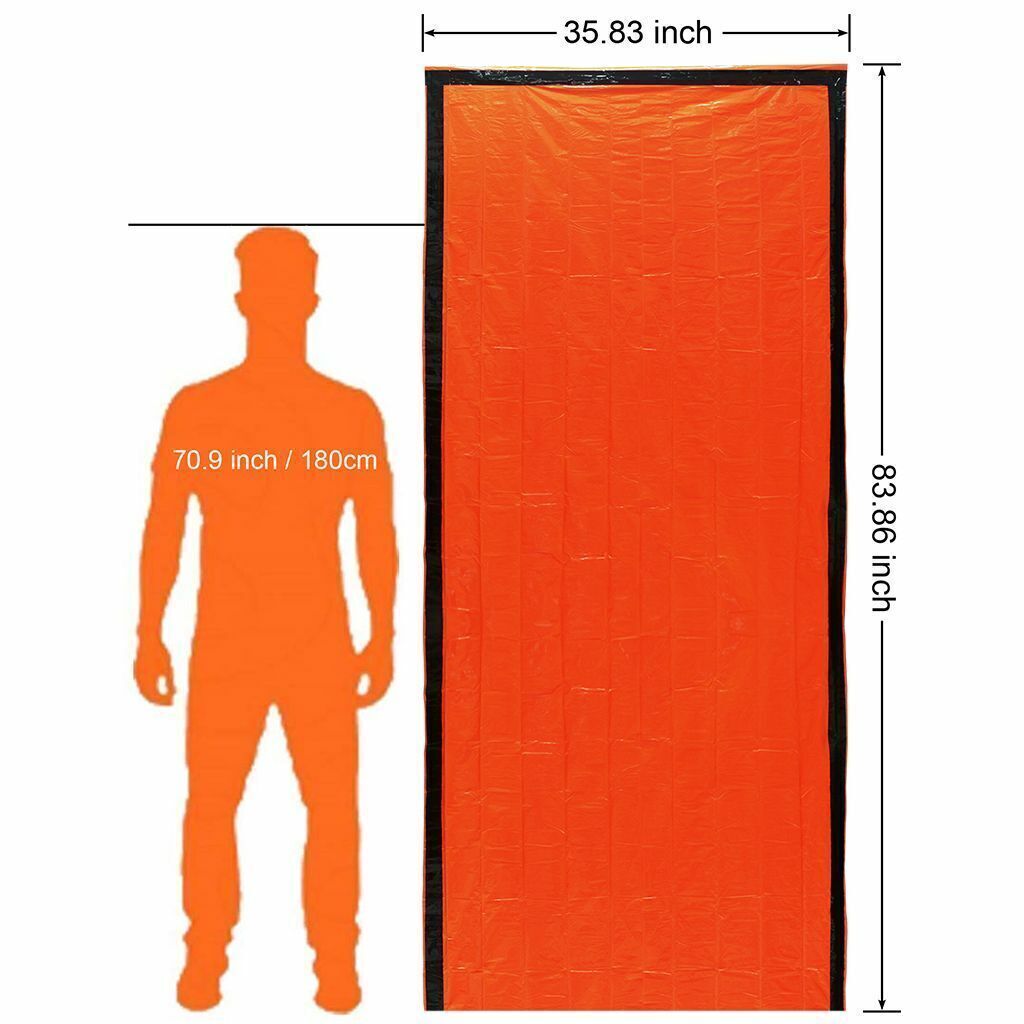2Packs Emergency Sleeping Bag Thermal Waterproof Outdoor Survival Camping Hiking