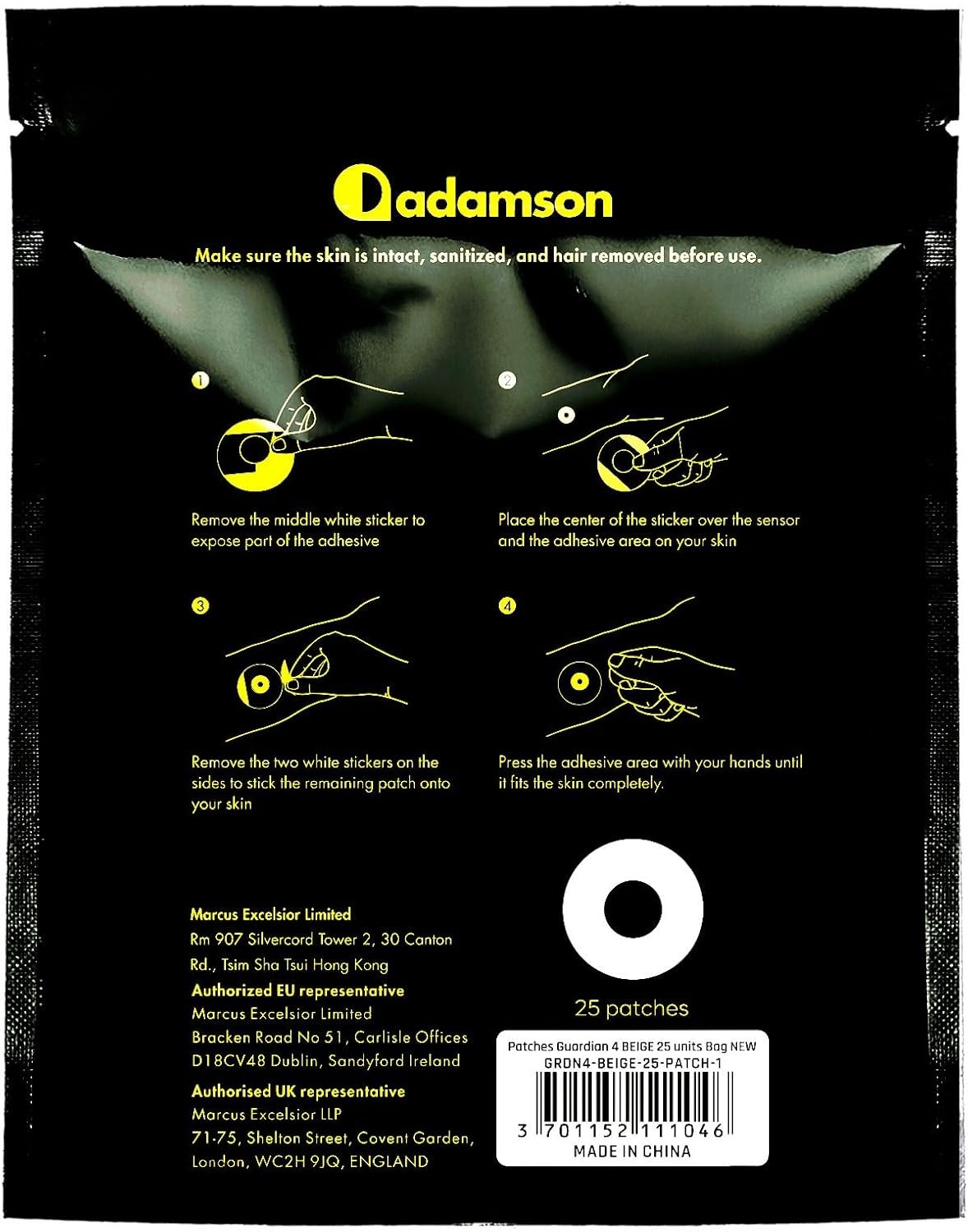 Secure & Gentle Guardian 4 Sensor Patches 25-Pack – Performance Meets Comfort