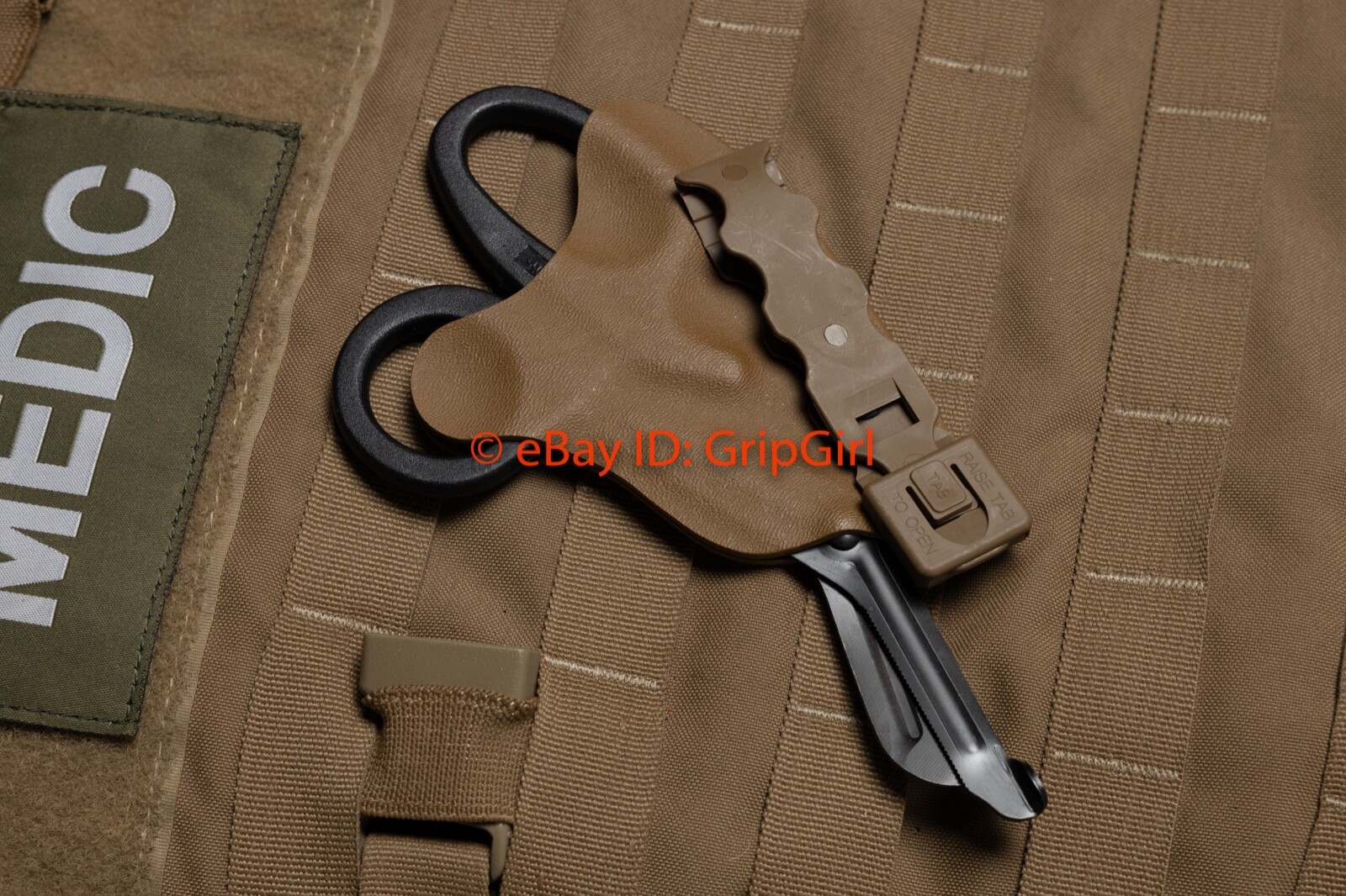 Black Trauma Shears+Coyote Kydex Sheath Holster TCCC Blow Out Kit Medic Gear EDC