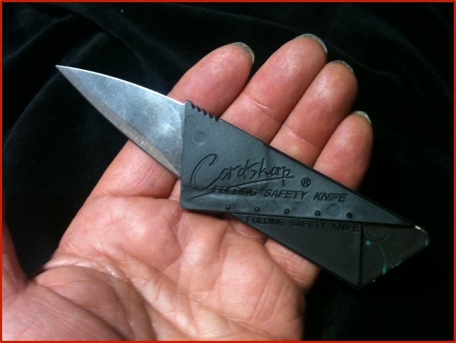 Small Fixed Blade Samurai Katana Tanto Style Knife + Credit Card folding Knife