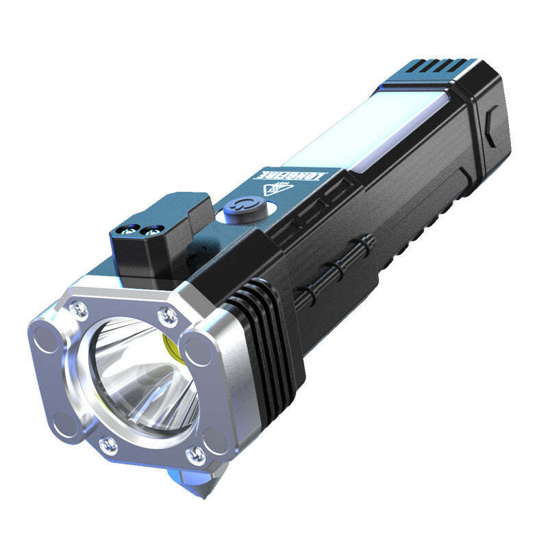 Emergency window breaker flashlight combo