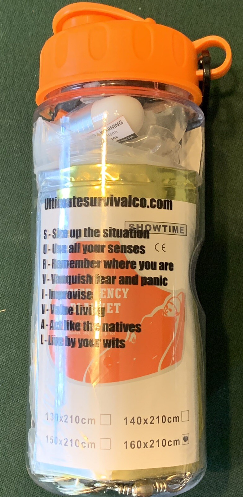 Emergency Survival Water Bottle – Survival Kit Bug out Bag Zombie Hurricane
