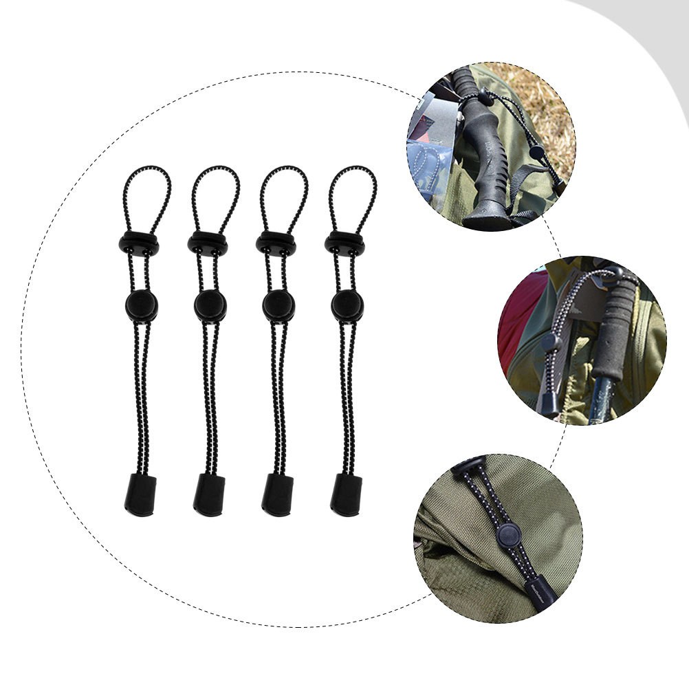 4Pcs Trekking Pole Holder Adjustable Straps for Climbing Stick Elastic Rope