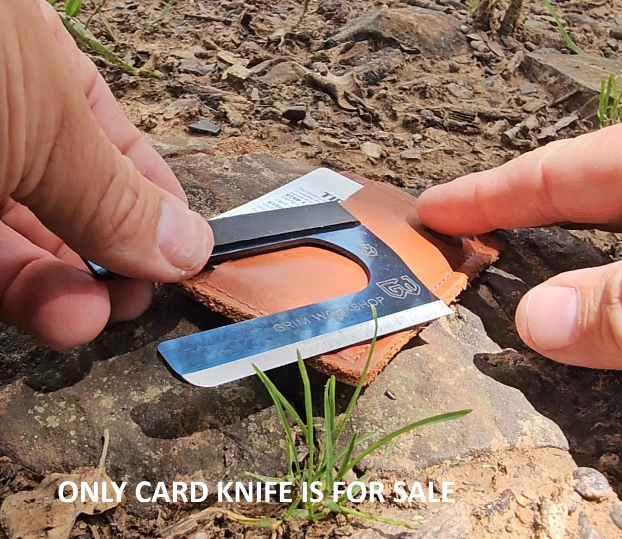 Grim Workshop Firefly Blade Card Knife 1095HC Blade Chisel Grind w/Ferro Rod USA