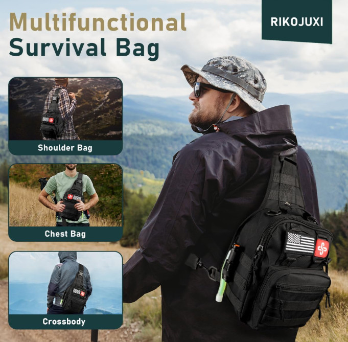 Survival Kit 262Pcs – Gear, First Aid, Tent, Axe, Shovel, Bug Out Bag for All