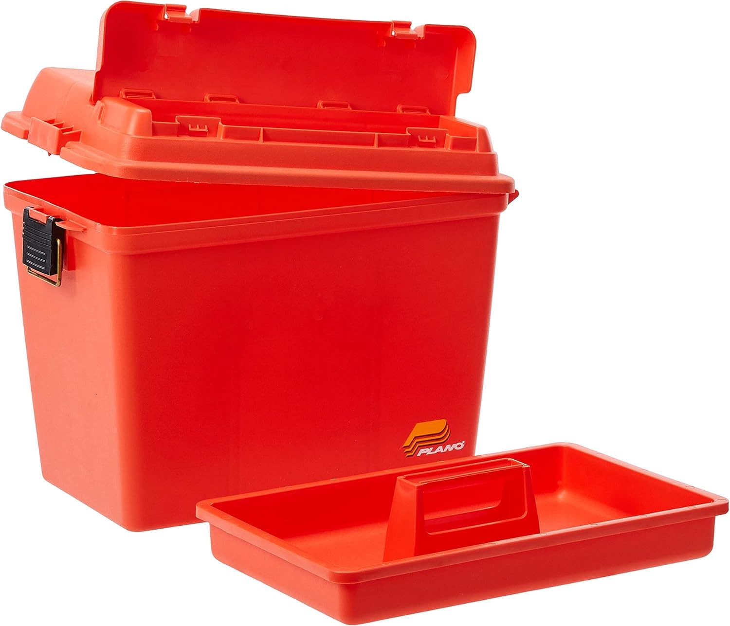 Plano Extra Large Dry Storage Box with Tray Orange One Size, Multi