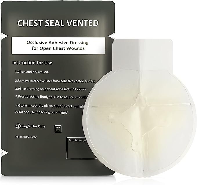 ASA TECHMED Vent Chest Seal – Wound Care for Emergency and Tactical – 25 pack