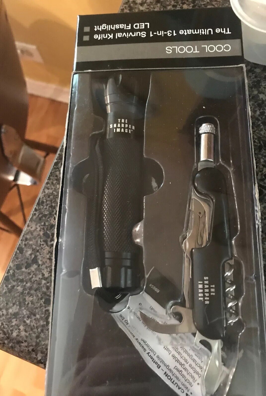 SHARPER IMAGE COOL TOOLS 13 IN 1 SURVIVAL KNIFE SAW OPENER & LED FLASHLIGHT VTG