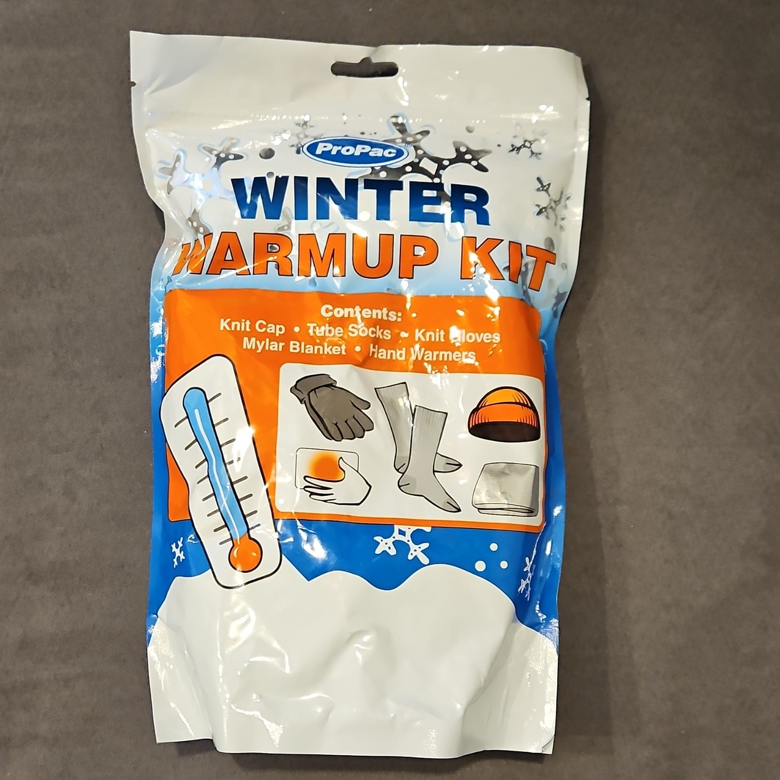 ProPac Winter Survival Kit – Knit Cap, Socks, Gloves, Blanket, Hand Warmers Prep