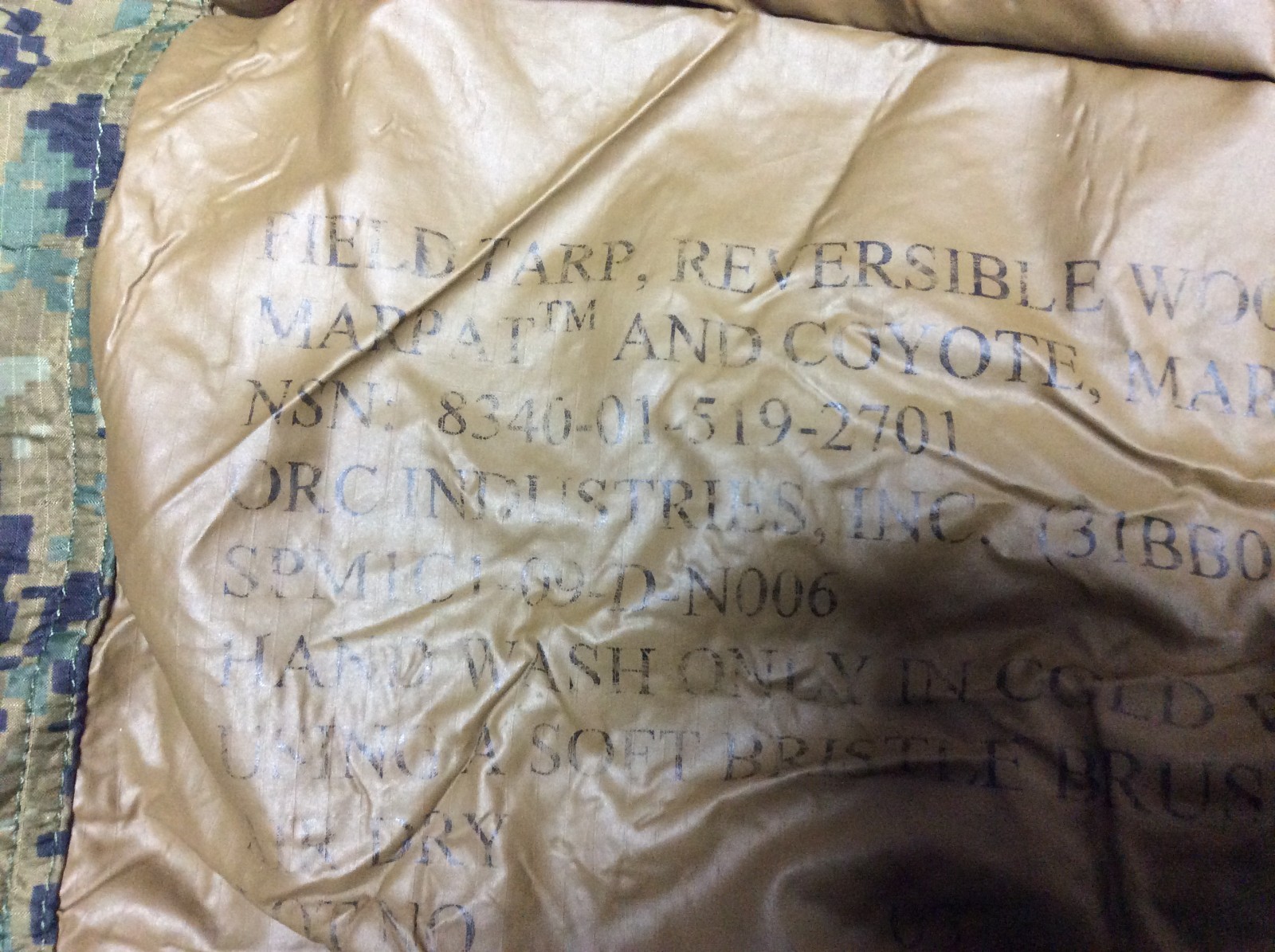 Field Tarp Military Shelter USMC Reversible Woodland Marpat/Coyote