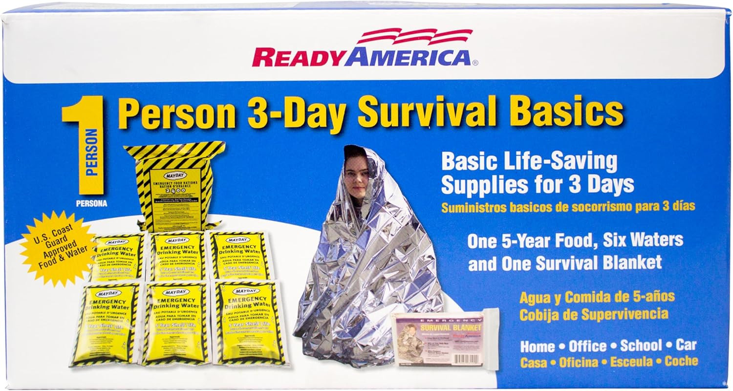 the Survival Box, 1-Person, 3-Day Emergency Kit Includes 5 Year Emergency Food,