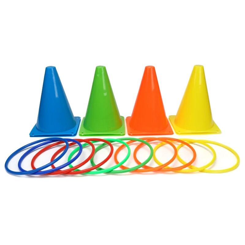 Party Games Ring Toss Game Carnival Combo Set Soft Plastic Cones Ring Toss Games
