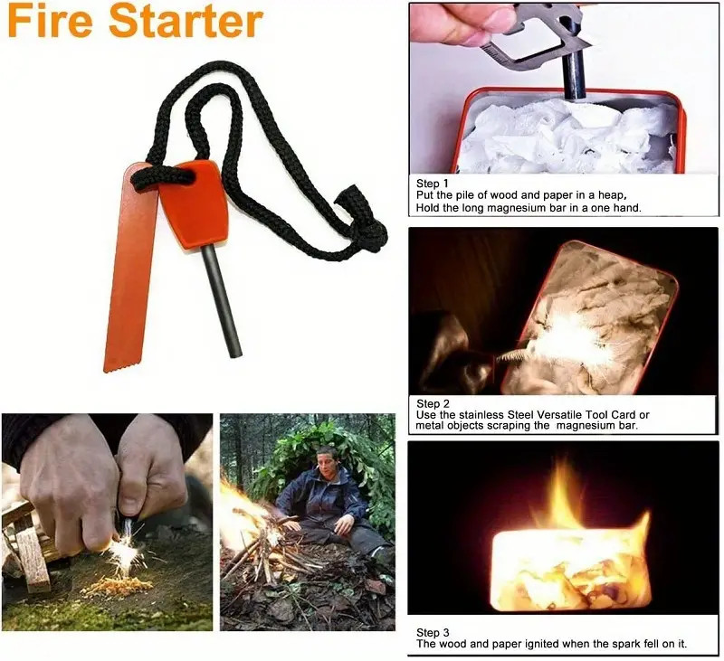 8 Piece Wilderness Survival Kit – Self-Rescue Tools