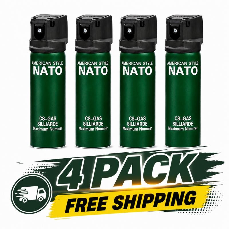 4 Pack Pepper Spray Max Strength Flip Top Canister Self Defense Guard 110ml
