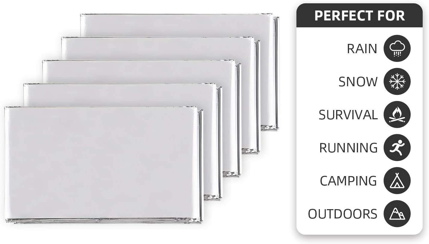 1-100 Pc Medical Emergency Thermal Blanket Mylar Trauma Military Survival Silver